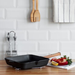 Grillpfanne Gusseisen Induktion Holzgriff