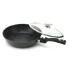 Wok 30 cm mit Glasdeckel Wokpfanne