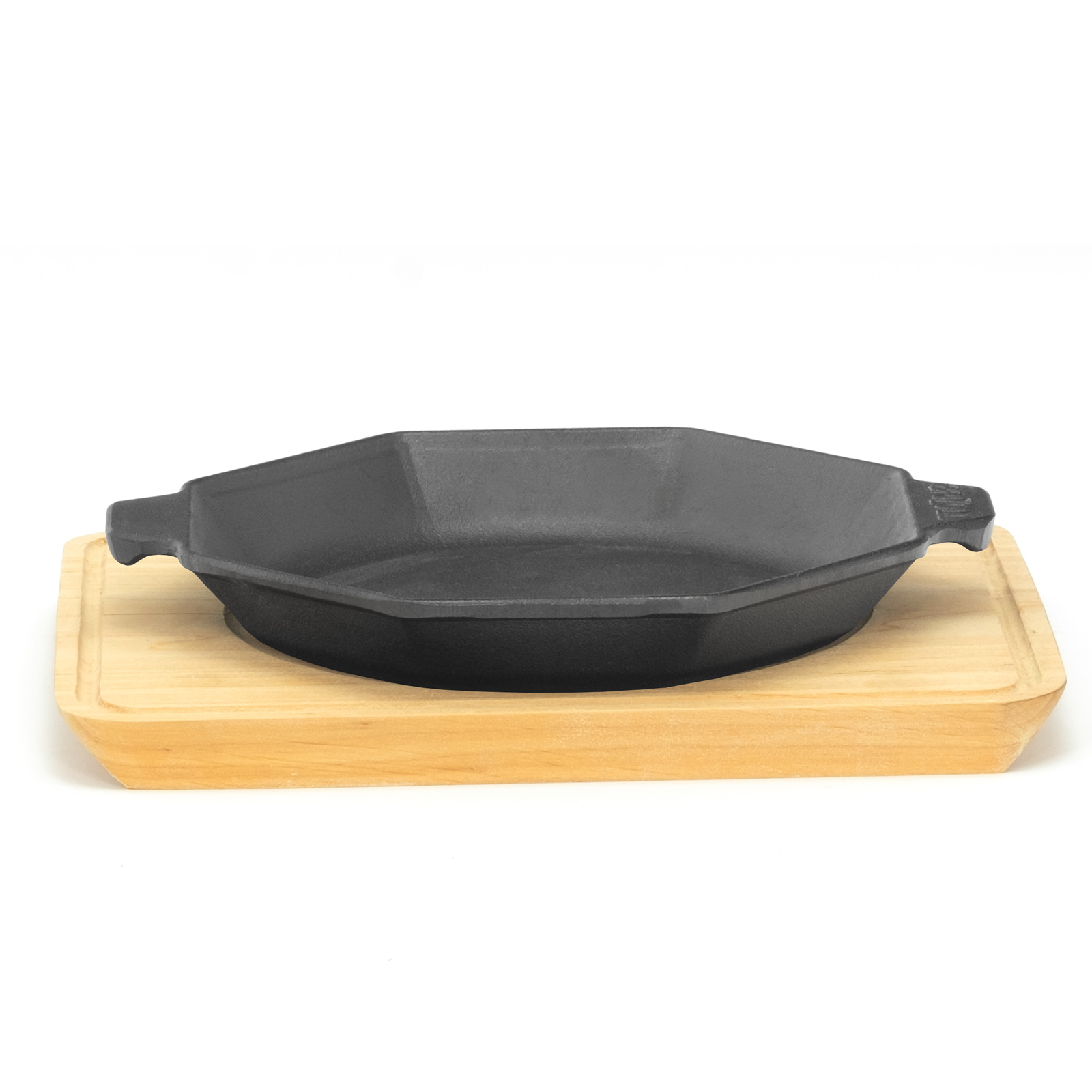 Servierpfanne 14 cm mit Holzuntersetzer