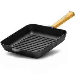 Grillpfanne Gusseisen Induktion Holzgriff