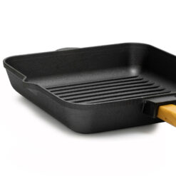 Grillpfanne Gusseisen Induktion Holzgriff