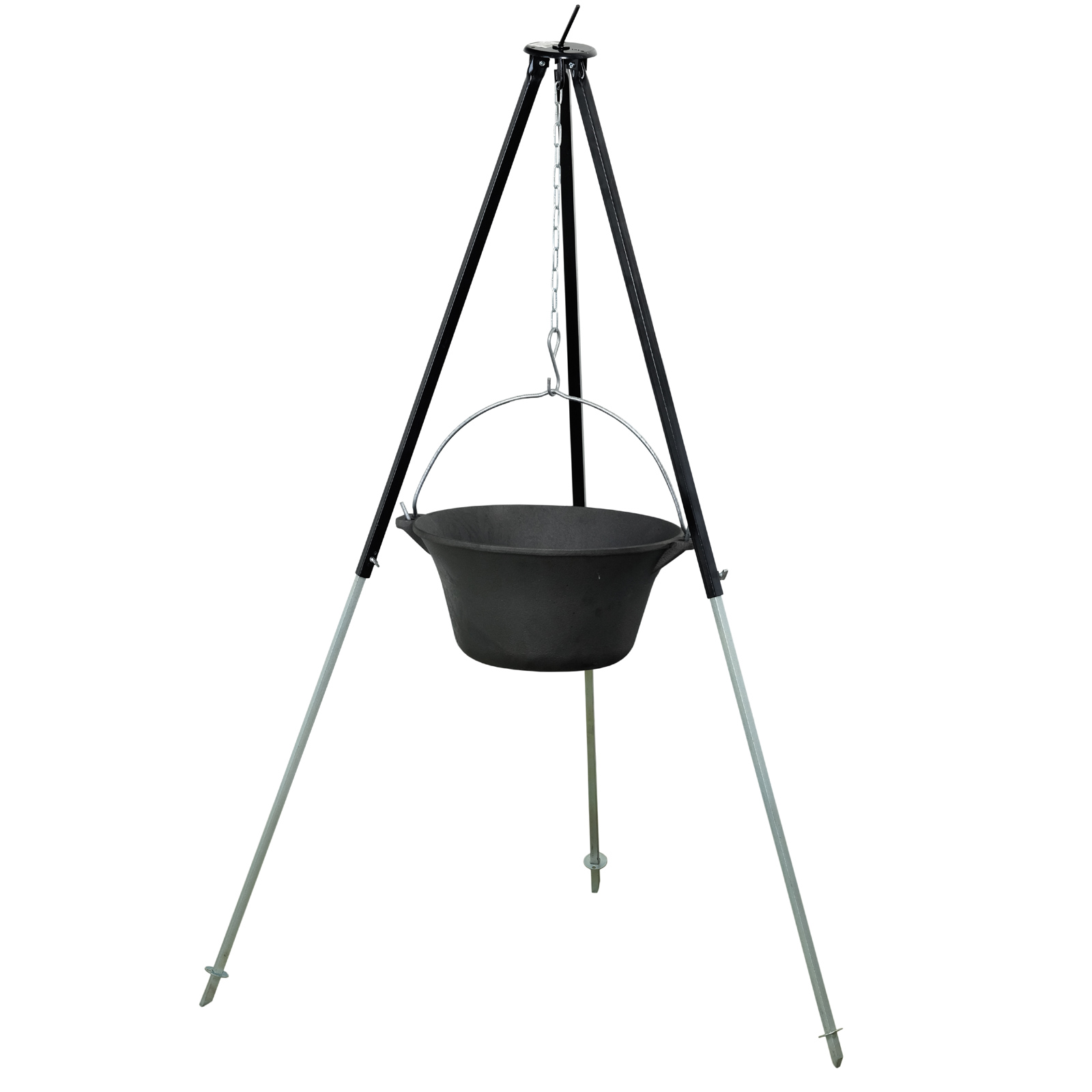 Kochstelle Feuerpfanne mit Beinen mit Dreibein