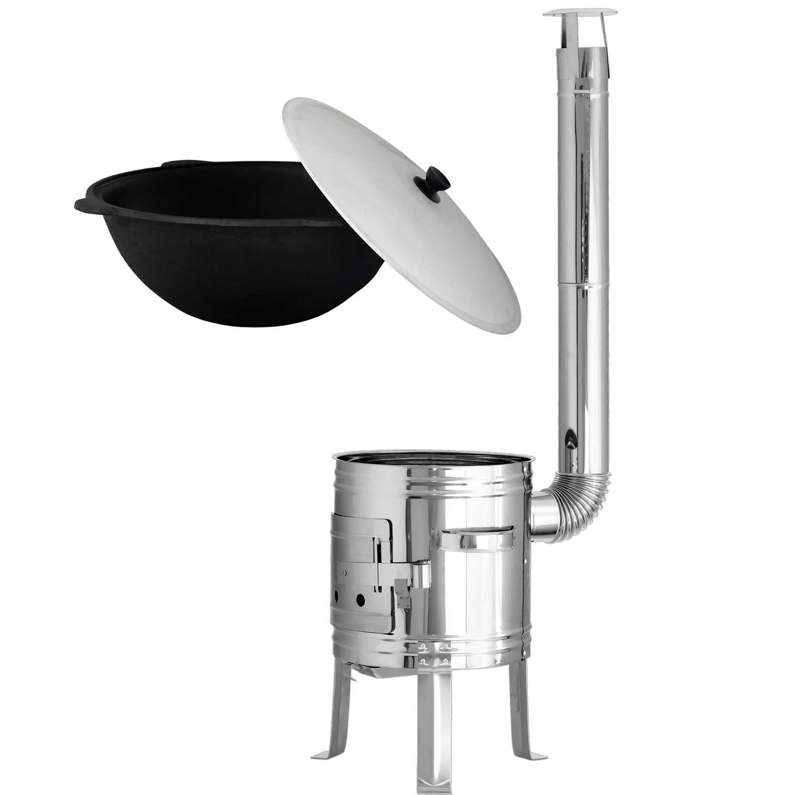 Utschak Edelstahl Uchak Campingofen Feuerofen Kasan Kazan